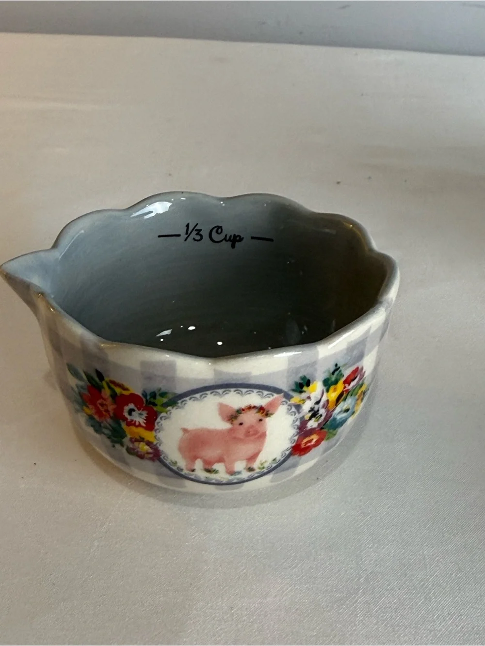 Pioneer Woman Measuring Cups Sweet Romance Blossoms 4Pc Ceramic Bowl Set Gingham